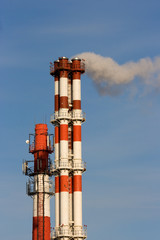 The tubes of the gas and oil power plant.