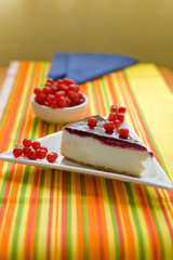 A delicious slice of cheesecake