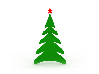 3d illustration of stylized simple christmas tree