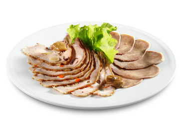 Cold Cuts of Beef Tongue and Ñold Baked Pork