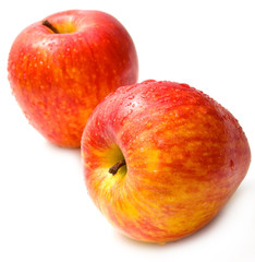 wet red apples