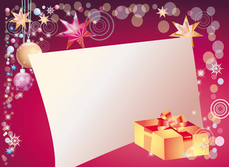 New year background with present and field for letter