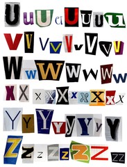 Alphabet Letters Unique Set Part 5 of 5