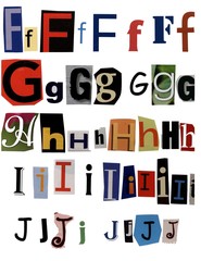 Fototapeta na wymiar Alphabet Letters Part 2 of 5