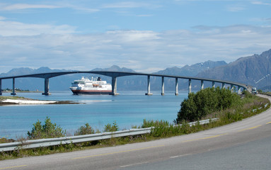 Ship under bridge
