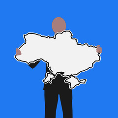 man with Ukraine sign