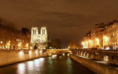 vue sur notre dame de nuit