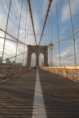 Walking on Brooklyn Bridge, New York