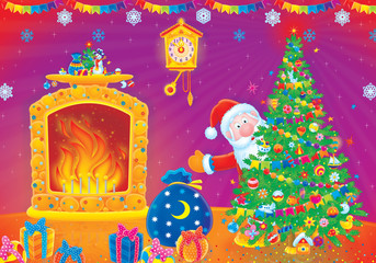 Santa Claus with Christmas gifts