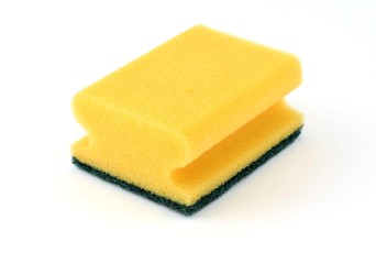 Kitchen sponge, isolated on white