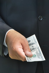 Businessman holding money