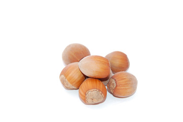hazelnuts isolated on white