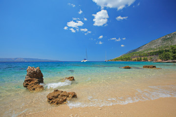 Fototapeta na wymiar Beautiful beach at island of Brac, Croatia