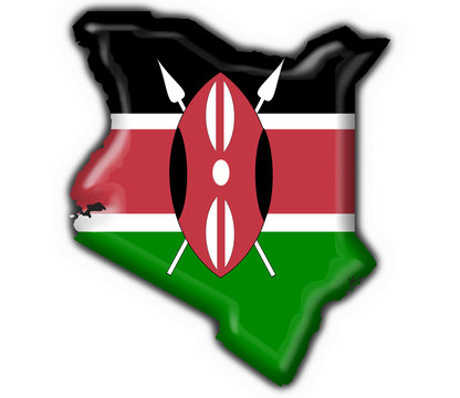 Kenya button flag map shape