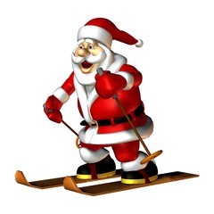 Weihnachtsmann auf Skiern
