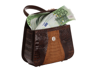 Hand bag and euro.