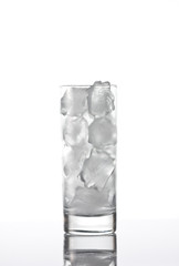 Ice in tall glass