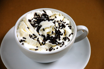 Latte with chocolate sprinkles