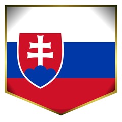 Fototapeta premium drapeau ecusson slovaquie slovakia flag