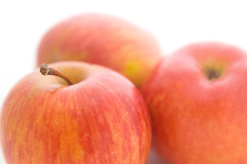 three apples isolated