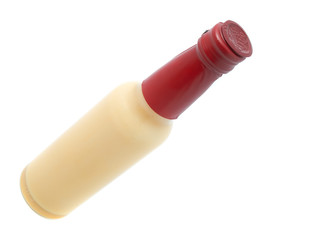 Bottle of liqueur  isolated on white background