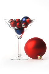 Martini glass full of Christmas