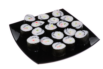 rolls on plate over white background