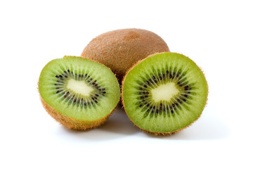 Fototapeta premium Whole kiwi and slices