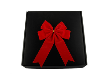Black gift box with red row