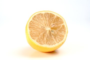 Fresh, healthy lemon isolated on white background.