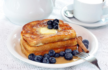 French Toast and Fresh Blueberries
