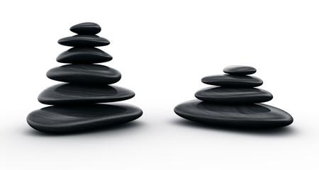 Black stones stacked