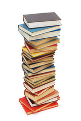 Stack of books isolated on the white background
