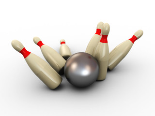 Naklejka premium bowling 3d