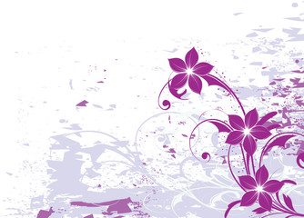 Fototapeta na wymiar fleurs grunge violet