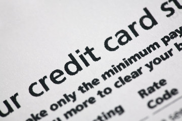 Credit Card Statement close-up. Concept for cost of living and interest rates.