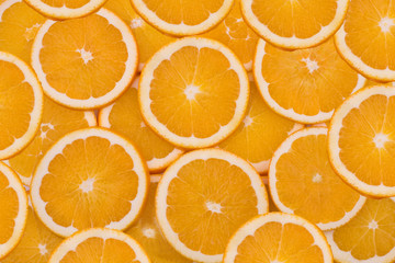 Viele Scheiben von Orangen