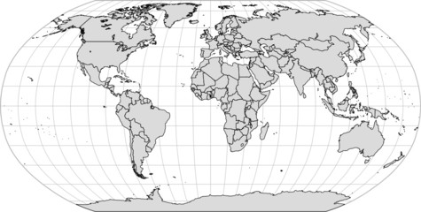 Vector: World. Every country is clearly defined