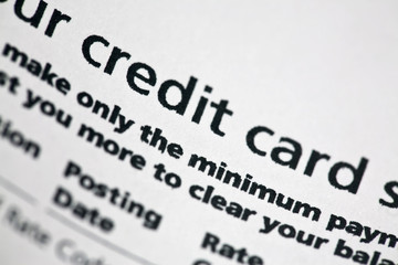 Bill Statement close-up. Cost of living and interest rates.