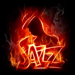 Stickers pour porte Flamme le jazz