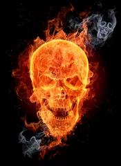 Door stickers Flame Fire skull