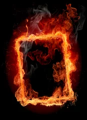 Papier Peint photo Lavable Flamme Cadre de feu