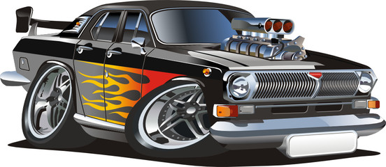 Vector retro cartoon hotrod © Mechanik