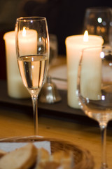Bread, champaign and candles