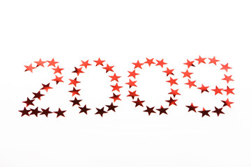 2009 stars on white background