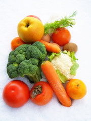 Fototapeta na wymiar wyświetlić z owoców i warzyw