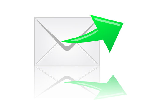 E-mail symbol with reflection