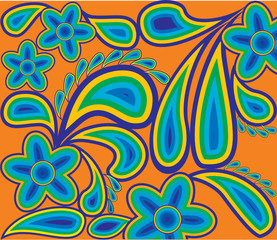 Fototapeta na wymiar Spring pattern from colour contours.
