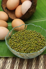 Green beans and fresh eggs from the farm