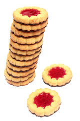 Stack of cookies isolated on white.